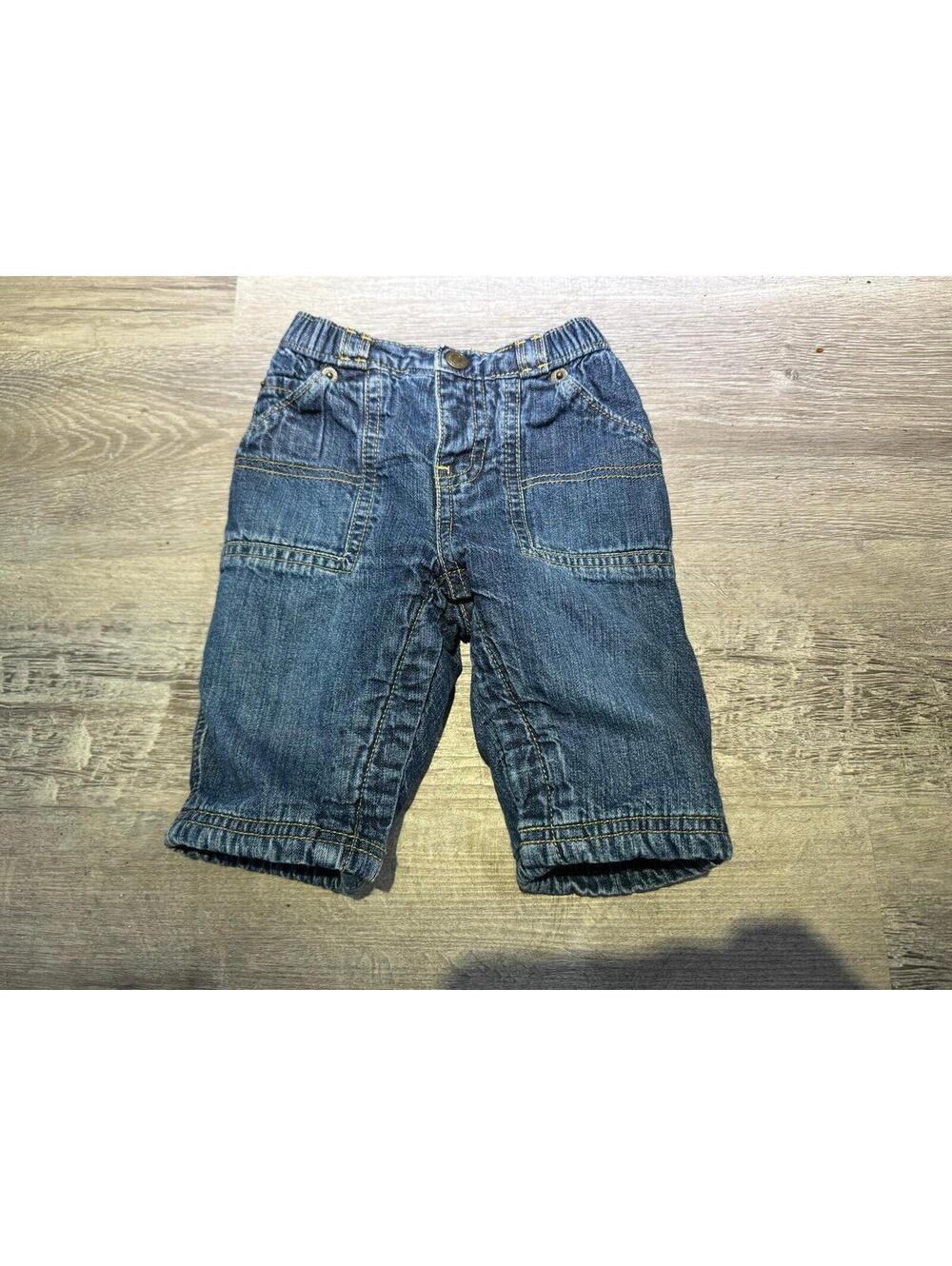 Baby gap rainbow fleece lined insulated denim jeans 3-6 months from 2004
